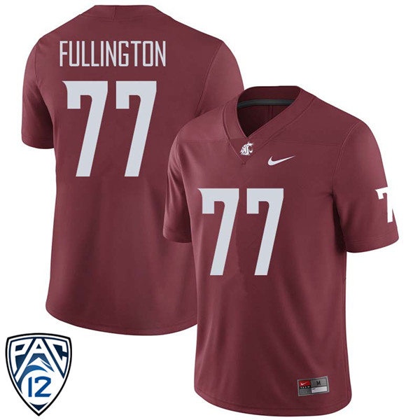 Men #77 John Fullington Washington State Cougars College Football Jerseys Sale-Crimson
